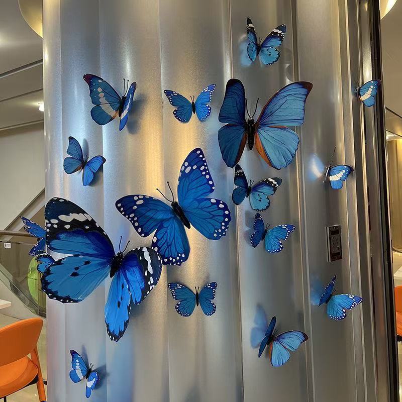 12 pcs  3D butterfly wall decorations   butterfly wall stickers   home decor  art stickers  3D wallpaper House decorative stickers, furniture decorative stickers, interior decorative murals, wallpaper