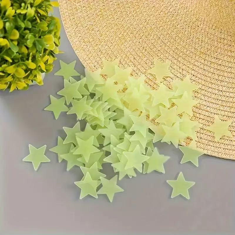 100 Pcs   3D  Luminous Wall Stickers   Star Sticker   Bedroom Home Decor  Glow-in-the-Dark Wall Stickers   Home Decoration  Stars  glow-in-the-dark star stickers 3D 3D wallpaper