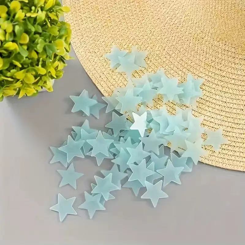 100 Pcs   3D  Luminous Wall Stickers   Star Sticker   Bedroom Home Decor  Glow-in-the-Dark Wall Stickers   Home Decoration  Stars  glow-in-the-dark star stickers 3D 3D wallpaper