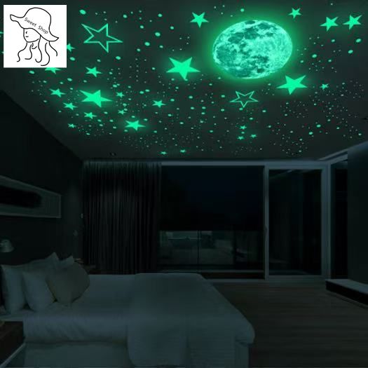 100 Pcs   3D  Luminous Wall Stickers   Star Sticker   Bedroom Home Decor  Glow-in-the-Dark Wall Stickers   Home Decoration  Stars  glow-in-the-dark star stickers 3D 3D wallpaper
