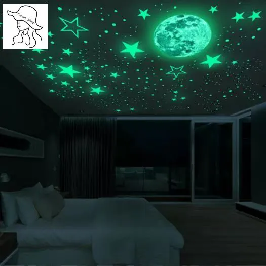 100 Pcs   3D  Luminous Wall Stickers   Star Sticker   Bedroom Home Decor  Glow-in-the-Dark Wall Stickers   Home Decoration  Stars  glow-in-the-dark star stickers 3D 3D wallpaper