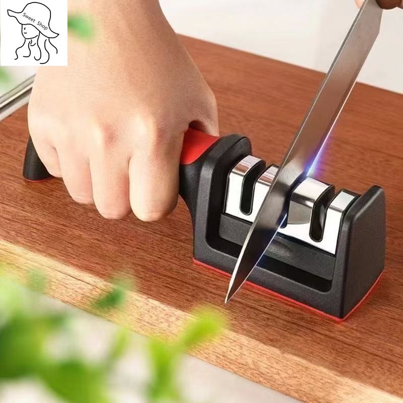 Knife Sharpeners for Kitchen Knives 4-in-1  Kitchen Knife Sharpener Knif  Sharpeninge with 4-Stage Sharpening Groove  Kitchen Knife Accessories Fruit knife
