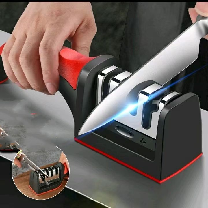 Knife Sharpeners for Kitchen Knives 4-in-1  Kitchen Knife Sharpener Knif  Sharpeninge with 4-Stage Sharpening Groove  Kitchen Knife Accessories Fruit knife