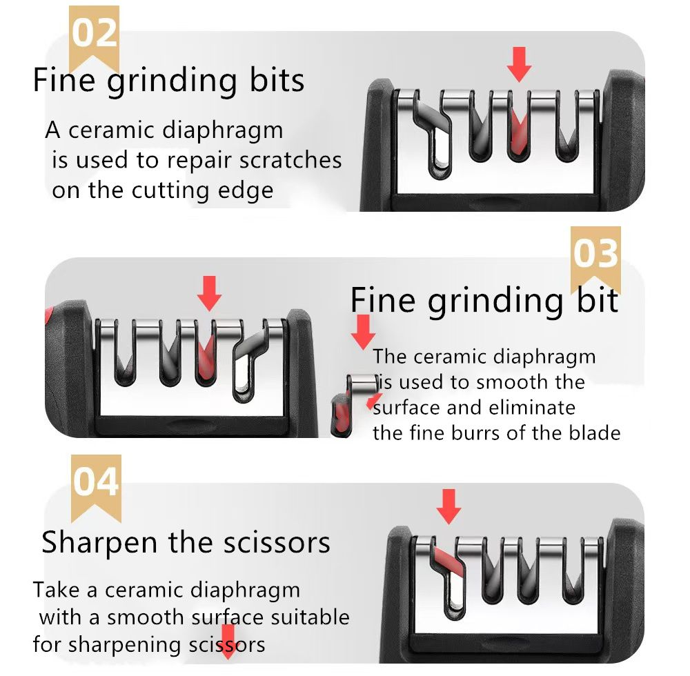 Knife Sharpeners for Kitchen Knives 4-in-1  Kitchen Knife Sharpener Knif  Sharpeninge with 4-Stage Sharpening Groove  Kitchen Knife Accessories Fruit knife
