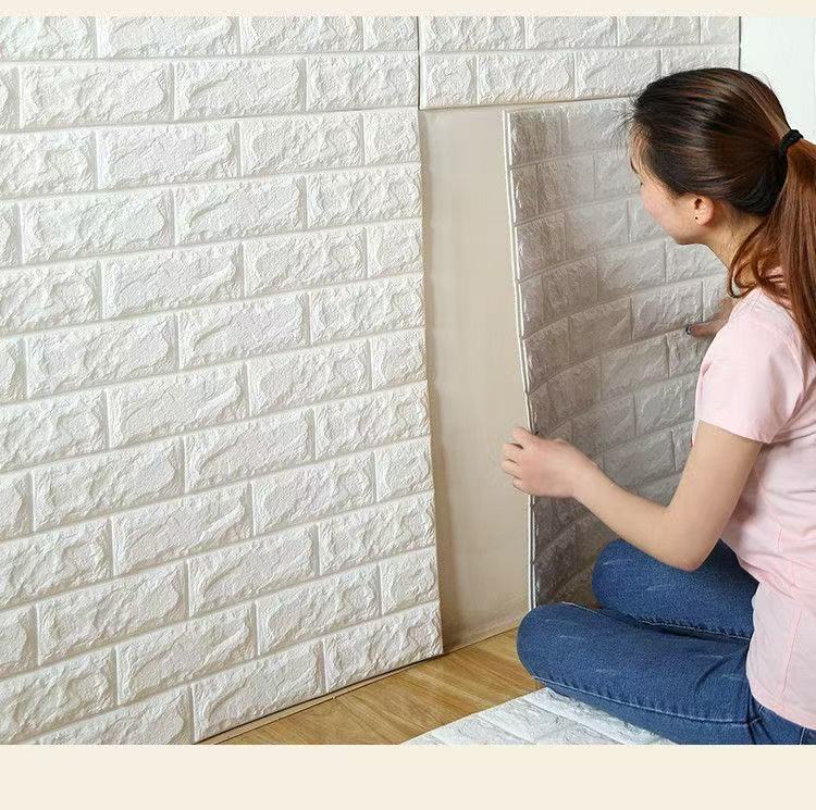 20Pcs 3D Wall sticker  Wall Panel Living Room Brick Stickers Bedroom Kids Room Brick Papers Home Wall Decor Self Adhesive Foam Wallpaper  3D Sticker