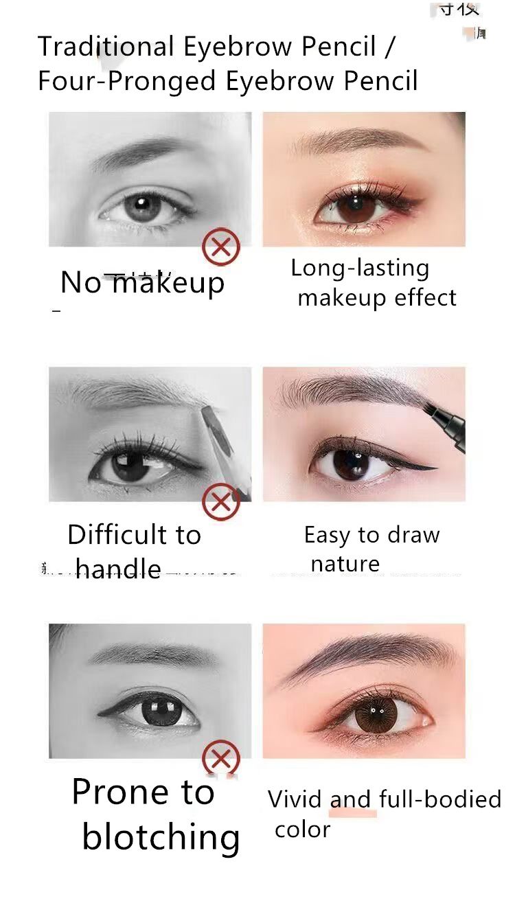4-Head Microblading Eyebrow Pencil   Waterproof and Sweatproof Eyebrow Pencil   Eyebrow Tattoo Pencil   Apply-On Eyebrow Pencil