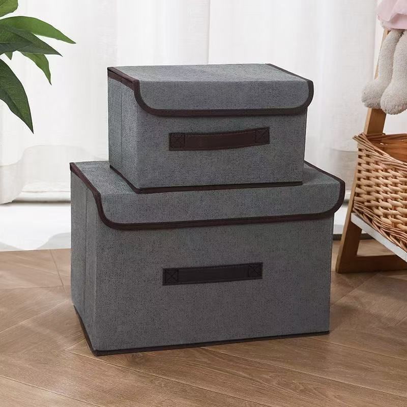 2 pcs  Foldable storage box  lidded storage bin  organizer bag  suitcase  portable clothing organizer packaging box  household storage box  clothing storage container