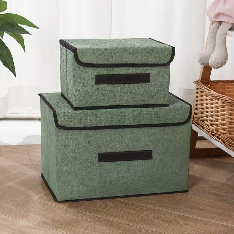 2 pcs  Foldable storage box  lidded storage bin  organizer bag  suitcase  portable clothing organizer packaging box  household storage box  clothing storage container