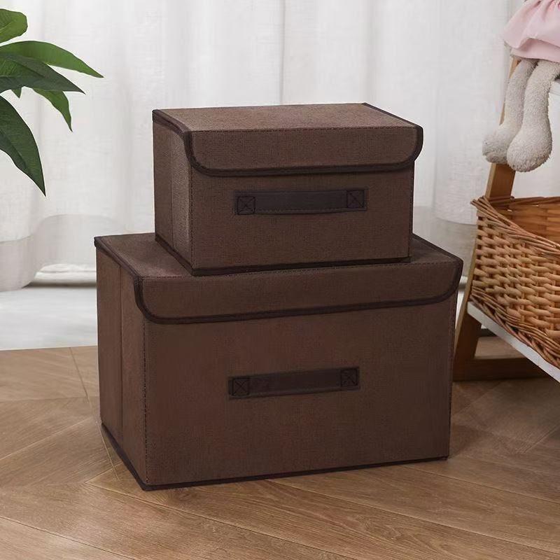2 pcs  Foldable storage box  lidded storage bin  organizer bag  suitcase  portable clothing organizer packaging box  household storage box  clothing storage container