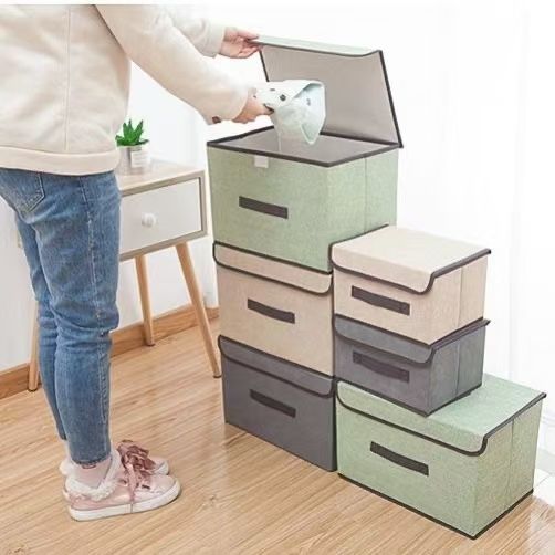 2 pcs  Foldable storage box  lidded storage bin  organizer bag  suitcase  portable clothing organizer packaging box  household storage box  clothing storage container