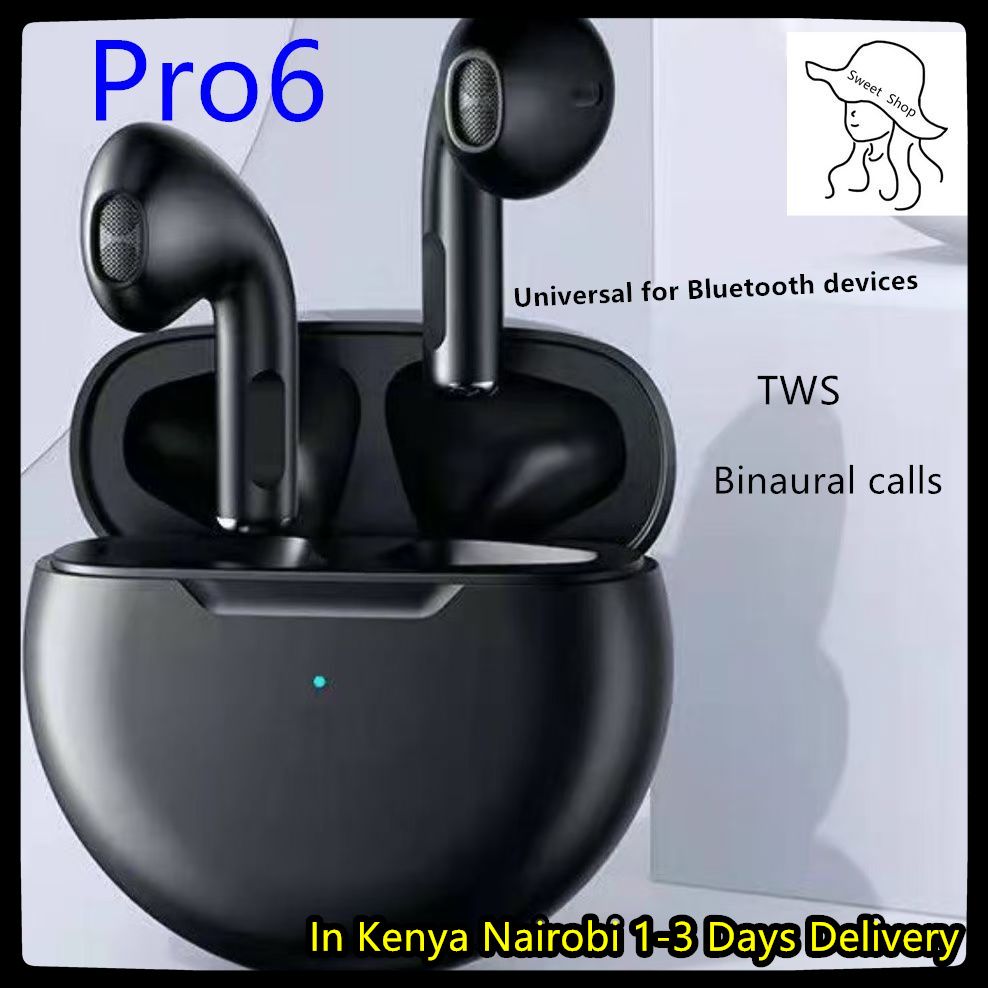 earphone Pro 6   Bluetooth Wireless Earphones  Pro6 earphone   Android Phone TWS Wireless Earphones Sports Earphones Bluetooth Earphones Suitable for All Smartphones