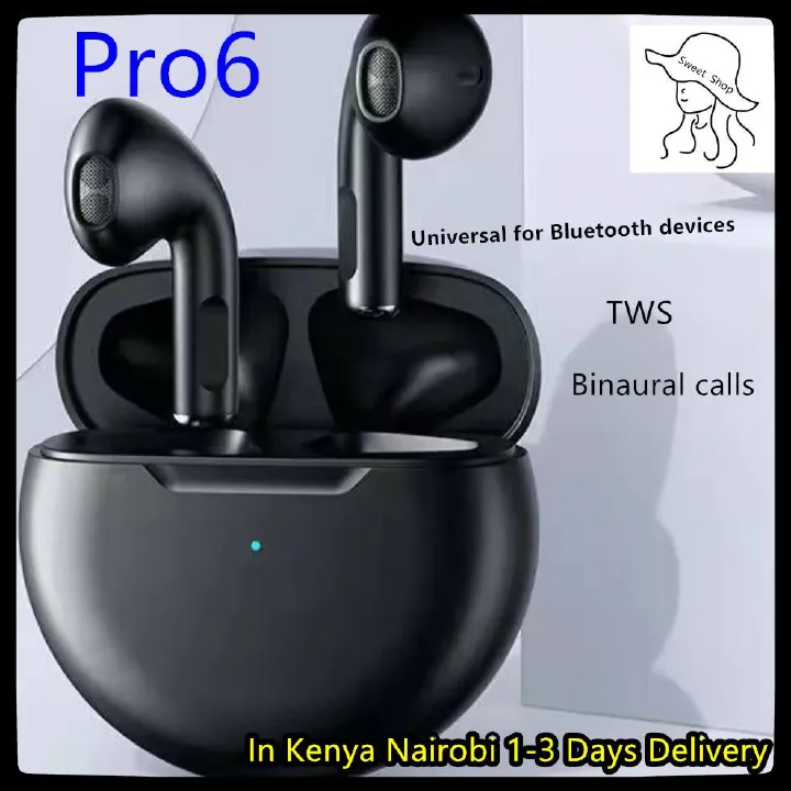earphone Pro 6   Bluetooth Wireless Earphones  Pro6 earphone   Android Phone TWS Wireless Earphones Sports Earphones Bluetooth Earphones Suitable for All Smartphones