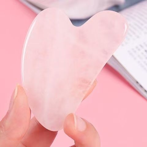 2pcs/set  Pink Roller  Massager   Resin Guasha Scraping Board Facial Skin Care guasha massage for face Scraper SPA Massager Acupuncture Tools Lifting and Firming Anti-Wrinkle  Facial Roller