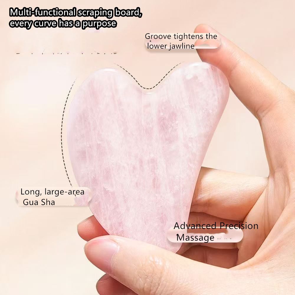2pcs/set  Pink Roller  Massager   Resin Guasha Scraping Board Facial Skin Care guasha massage for face Scraper SPA Massager Acupuncture Tools Lifting and Firming Anti-Wrinkle  Facial Roller