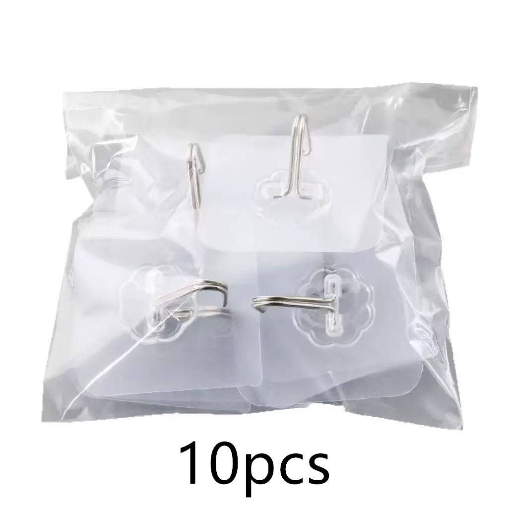 10-piece set  large heavy-duty home hook set  load-bearing hooks  strong self-adhesive hooks  waterproof kitchen hooks  no drilling required  suitable for kitchen  living room and bathroom kitchenware