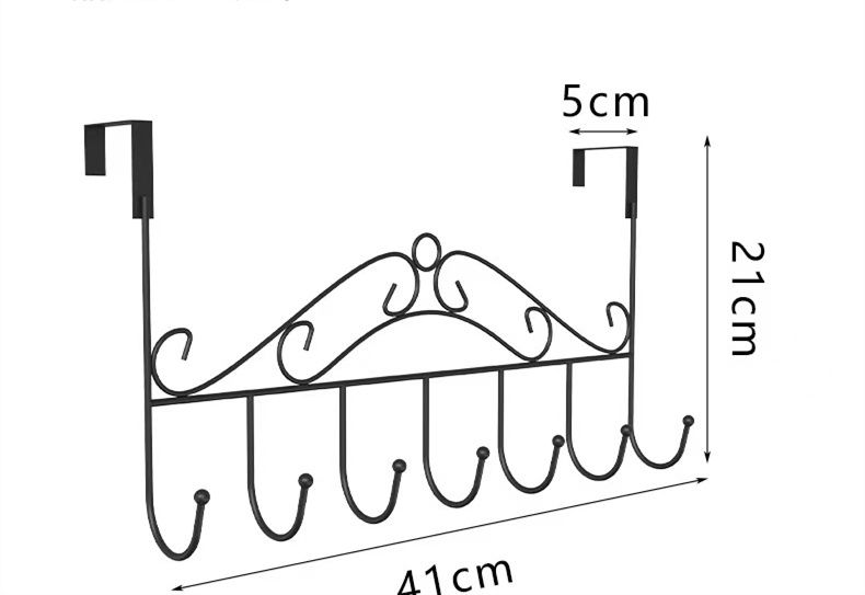 7 Hooks  Kitchen hook Over the Door Hanger Punch-free Clothes Hat Bag Hook for Kitchen Bathroom Towel Hook Key Holder Metal Hanger Bracket  kitchenware