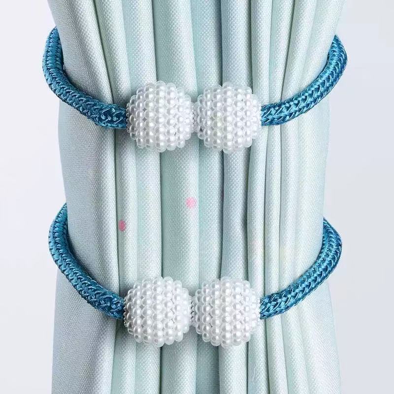 Magnetic curtain tieback clips  home decoration  pearl magnetic buckle  no-drill magnetic clasp  curtain rope holder  window tieback  curtain buckle  rope holder