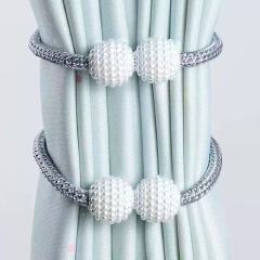 Magnetic curtain tieback clips  home decoration  pearl magnetic buckle  no-drill magnetic clasp  curtain rope holder  window tieback  curtain buckle  rope holder