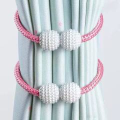 Magnetic curtain tieback clips  home decoration  pearl magnetic buckle  no-drill magnetic clasp  curtain rope holder  window tieback  curtain buckle  rope holder