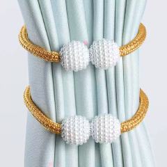 Magnetic curtain tieback clips  home decoration  pearl magnetic buckle  no-drill magnetic clasp  curtain rope holder  window tieback  curtain buckle  rope holder