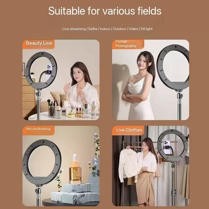 10 Inch Ring Light with 2.1M Tripod Stand Professional Studio Setup with Phone Holder for Live Streaming, Phone desktop stand Makeup Selfie Video Recording Phone holder