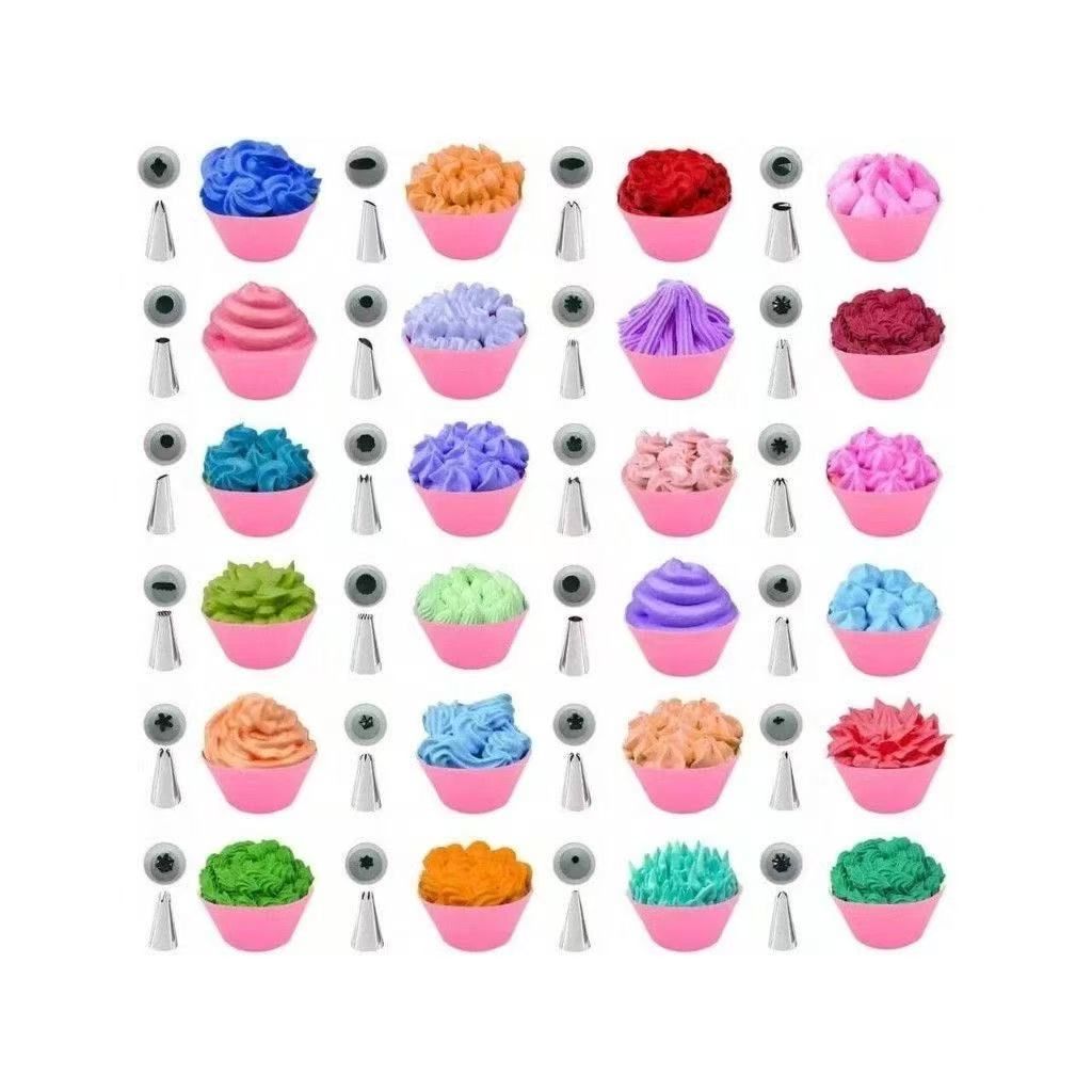 36 pieces/set  DIY cake decorating tool set  cupcake, cake decoration  baking tools  stainless steel nozzles  lace piping tips  piping nozzles  pastry nozzles  piping bags  cream decorating tips