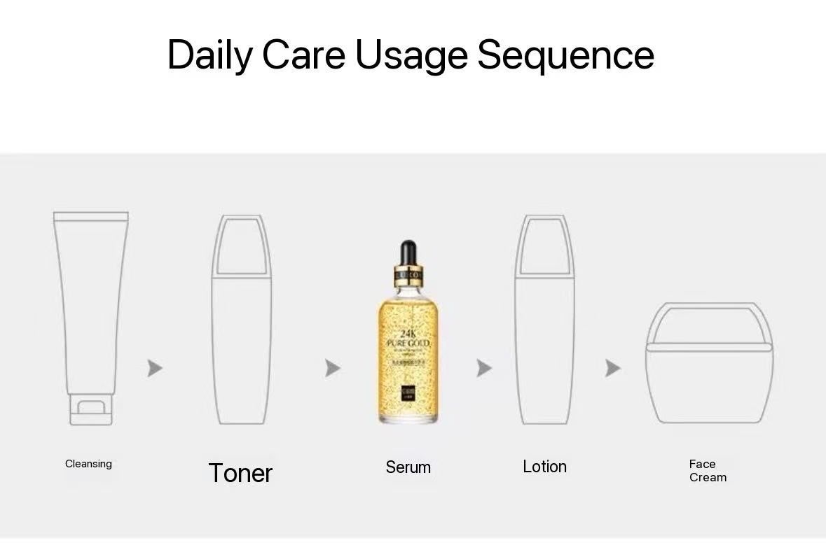 100ml 24k Hyaluronic acid   Whitening serum  Gold Hyaluronic Acid Nicotinamide Face Serum Anti Aging Facial Lifting Collagen Essence Skin Care Whitening Serum  Facial serum