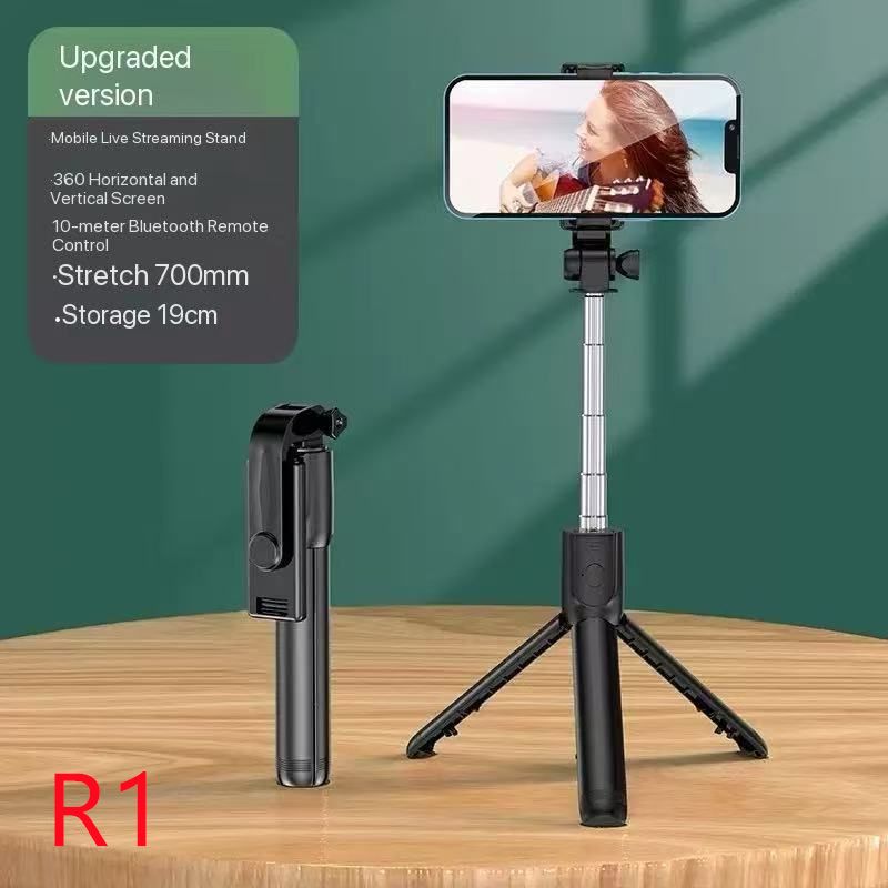 R1/R1S/ R1S-L  Phone desktop stand  Bluetooth selfie stick 3in1 phones tripod stand fill light telescopic selfie stick wireless remote control tripod Bluetooth live streaming mobile   phone holder