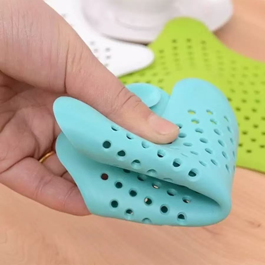 2 pcs Kitchen sink strainer   silicone filter mesh  floor drain sticker for sewer  hair filter to prevent clogging  drain filter mesh  kitchenware  colander  bathroom sink plug
