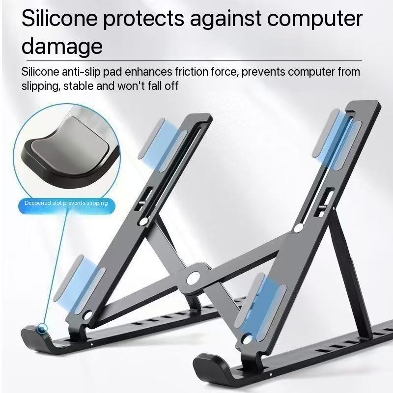 New foldable laptop stand  computer stand  portable laptop stand  10-level adjustable  foldable ABS plastic  flat base  heat-dissipating stand  suitable for 10 to 17 inch MacBook computer accessories