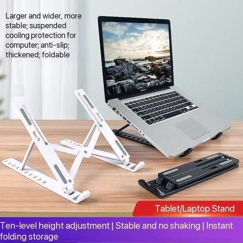 New foldable laptop stand  computer stand  portable laptop stand  10-level adjustable  foldable ABS plastic  flat base  heat-dissipating stand  suitable for 10 to 17 inch MacBook computer accessories