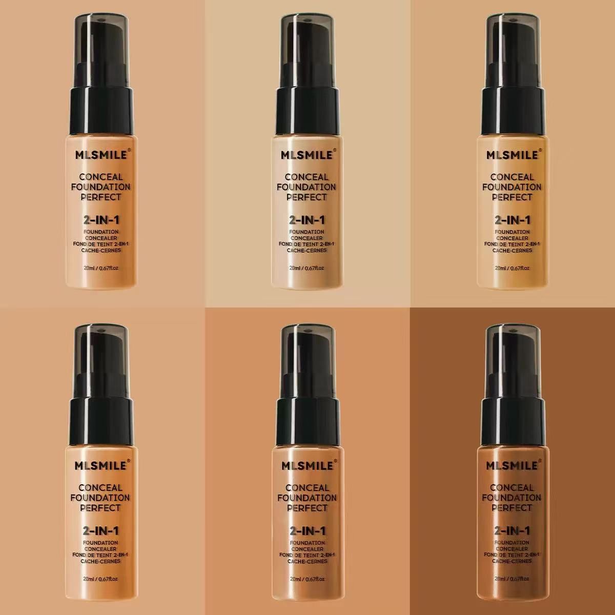 20ml liquid foundation   Brighten skin tone  naturally long-lasting  and oil-controlling  waterproof and sweat-proof  makeup concealer  moisturizing cream  easy to apply  makeup foundation