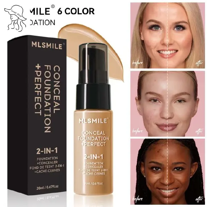 20ml liquid foundation   Brighten skin tone  naturally long-lasting  and oil-controlling  waterproof and sweat-proof  makeup concealer  moisturizing cream  easy to apply  makeup foundation