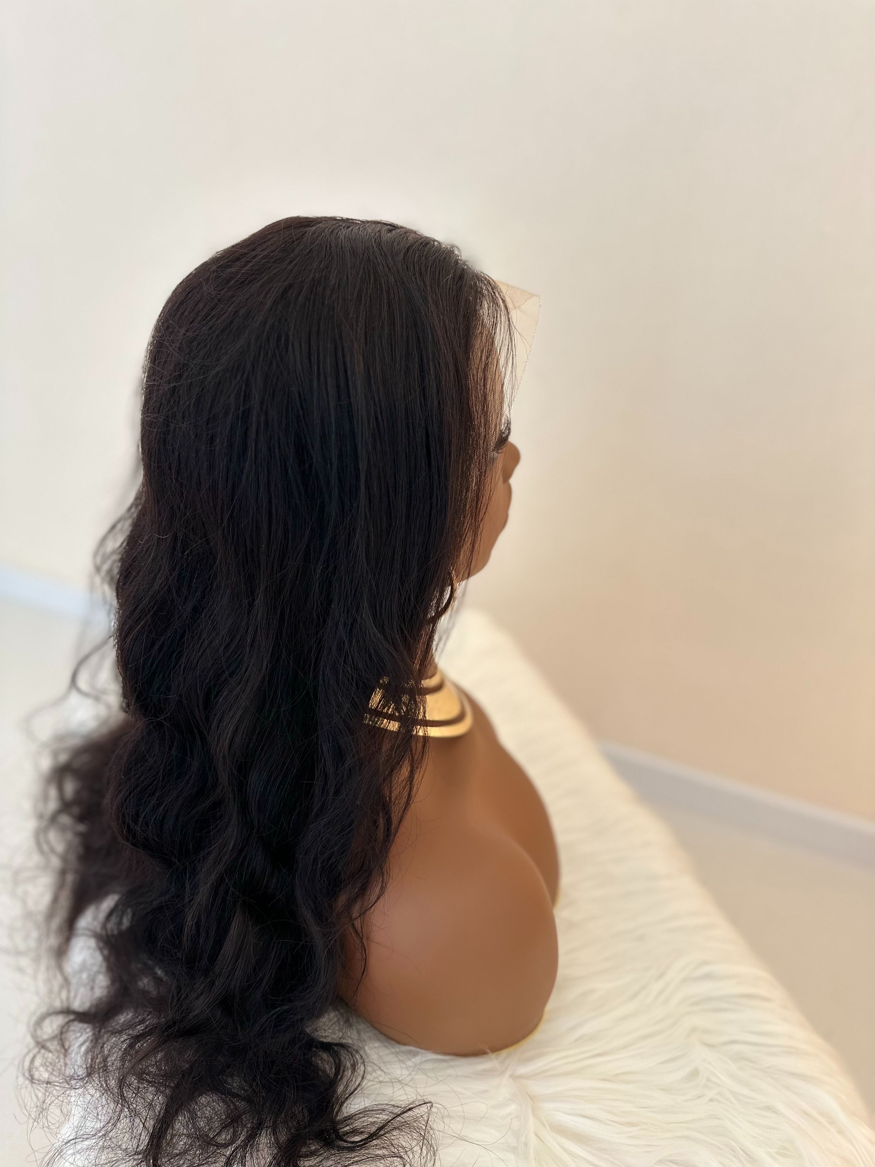 Human Hair Body Wave Wigs - 20 Inch 13x4 Lace Frontal | Most Natural 180 Density Wig(1B Black, Pre-Plucked, African American, Gift, Wedding Body Wave Wigs)