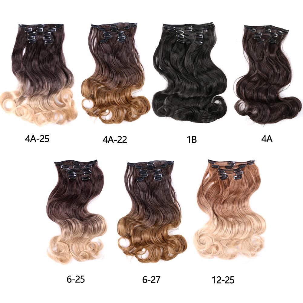 6 pcs/set Body Wave Clip-in Synthetic  Hair Extensions for Afican Women-17 Inch | Easy to Blend, Everyday Volume Boost (6-25/4A-22/4A-25/6-25/6-27/12-25/1B)