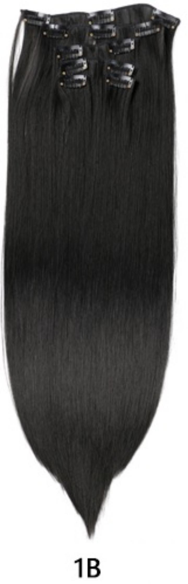 6 pcs/set Straight Clip-in Synthetic Hair Extensions for African Women - 22 Inch | Easy to Blend, Everyday Volume Boost(1B/1B-8/6-25/6-27/8-27/12-25)