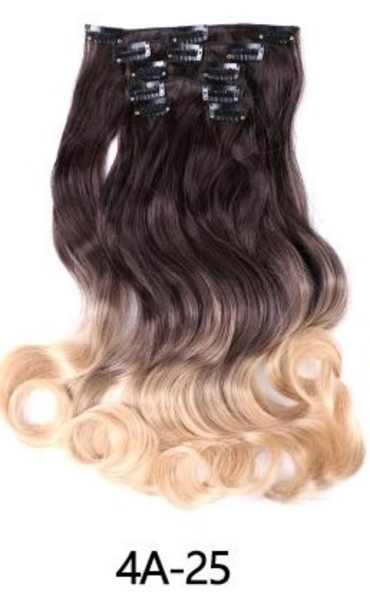 6 pcs/set Body Wave Clip-in Synthetic  Hair Extensions for Afican Women-17 Inch | Easy to Blend, Everyday Volume Boost (6-25/4A-22/4A-25/6-25/6-27/12-25/1B)