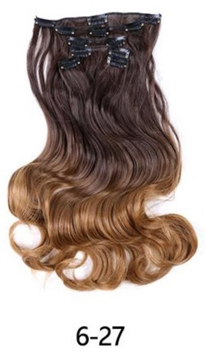 6 pcs/set Body Wave Clip-in Synthetic  Hair Extensions for Afican Women-17 Inch | Easy to Blend, Everyday Volume Boost (6-25/4A-22/4A-25/6-25/6-27/12-25/1B)