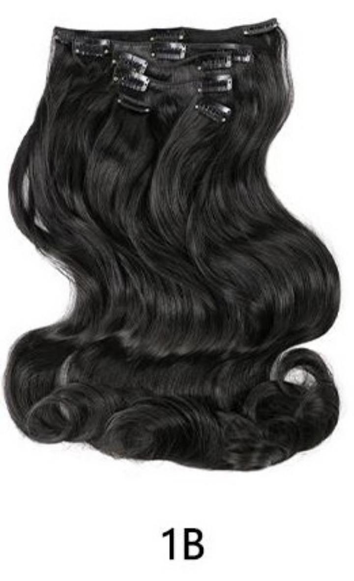 6 pcs/set Body Wave Clip-in Synthetic  Hair Extensions for Afican Women-17 Inch | Easy to Blend, Everyday Volume Boost (6-25/4A-22/4A-25/6-25/6-27/12-25/1B)