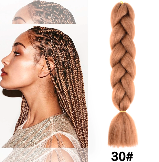 Synthetic Braid Hair Extensions - 24 Inch Jumbo Box Braids | Six-Toned Pre-Stretched (African Hair, Protective Style, Quick Weave, Color: 1B/30#/33#/A12/A18/A29