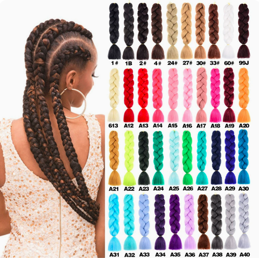 Synthetic Braid Hair Extensions - 24 Inch Jumbo Box Braids | Six-Toned Pre-Stretched (African Hair, Protective Style, Quick Weave, Color: 1B/30#/33#/A12/A18/A29