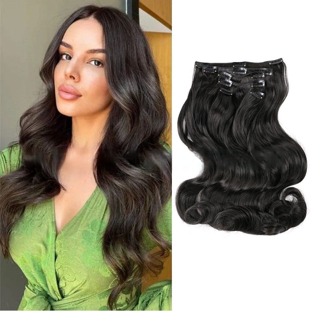 6 pcs/set Body Wave Clip-in Synthetic  Hair Extensions for Afican Women-17 Inch | Easy to Blend, Everyday Volume Boost (6-25/4A-22/4A-25/6-25/6-27/12-25/1B)