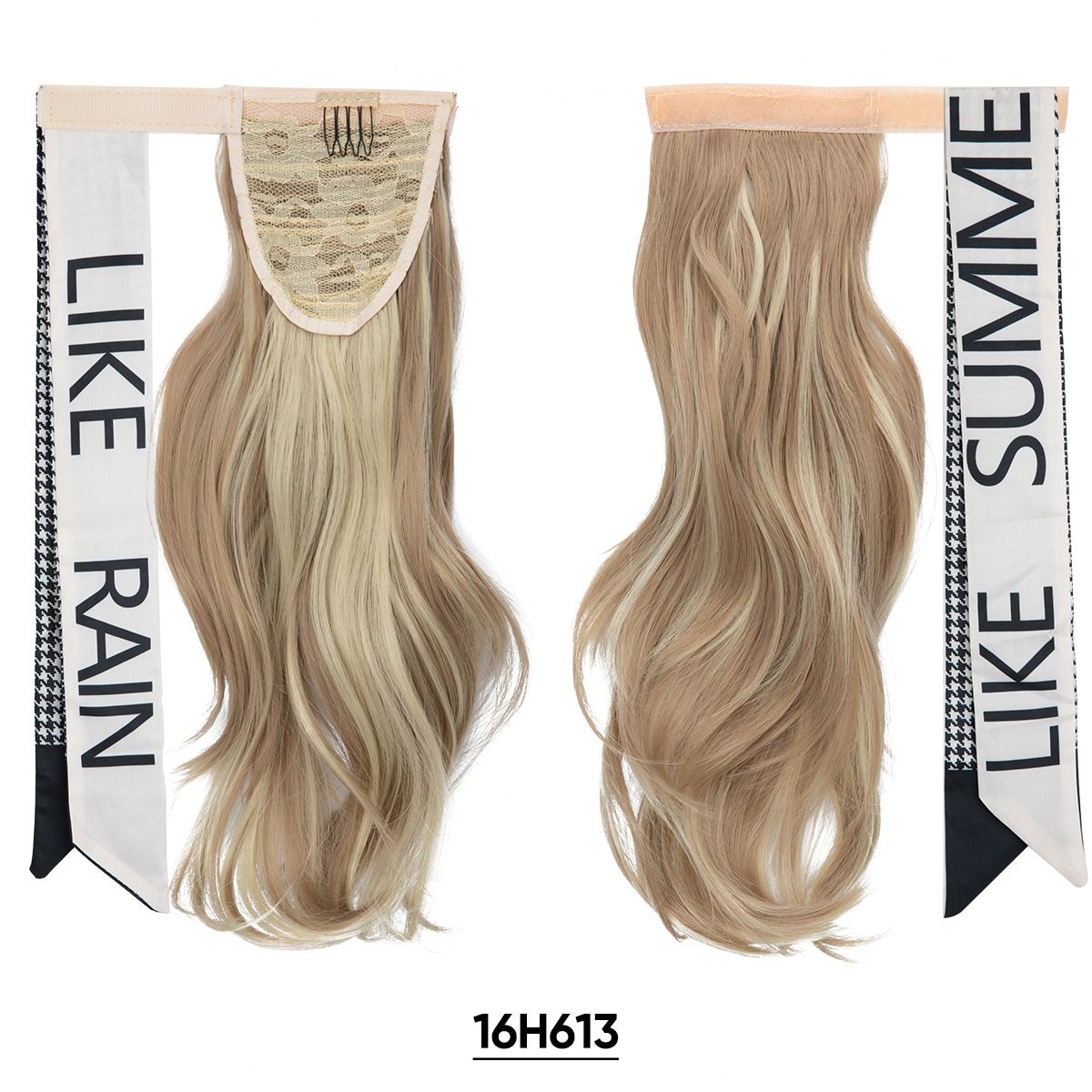 Velcro Ponytail Extension for Instant Volume | Long Curly Hair with Big Waves & Invisible Attachment (Black, 18 Inch, Secure Fit, Daily/Special Occasion Use)