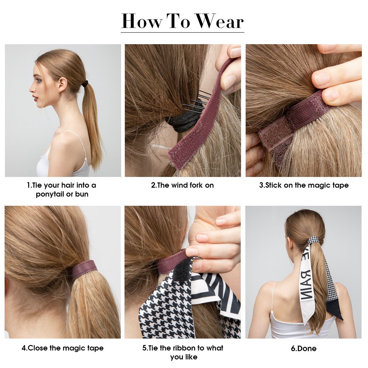 Velcro Ponytail Extension for Instant Volume | Long Curly Hair with Big Waves & Invisible Attachment (Black, 18 Inch, Secure Fit, Daily/Special Occasion Use)