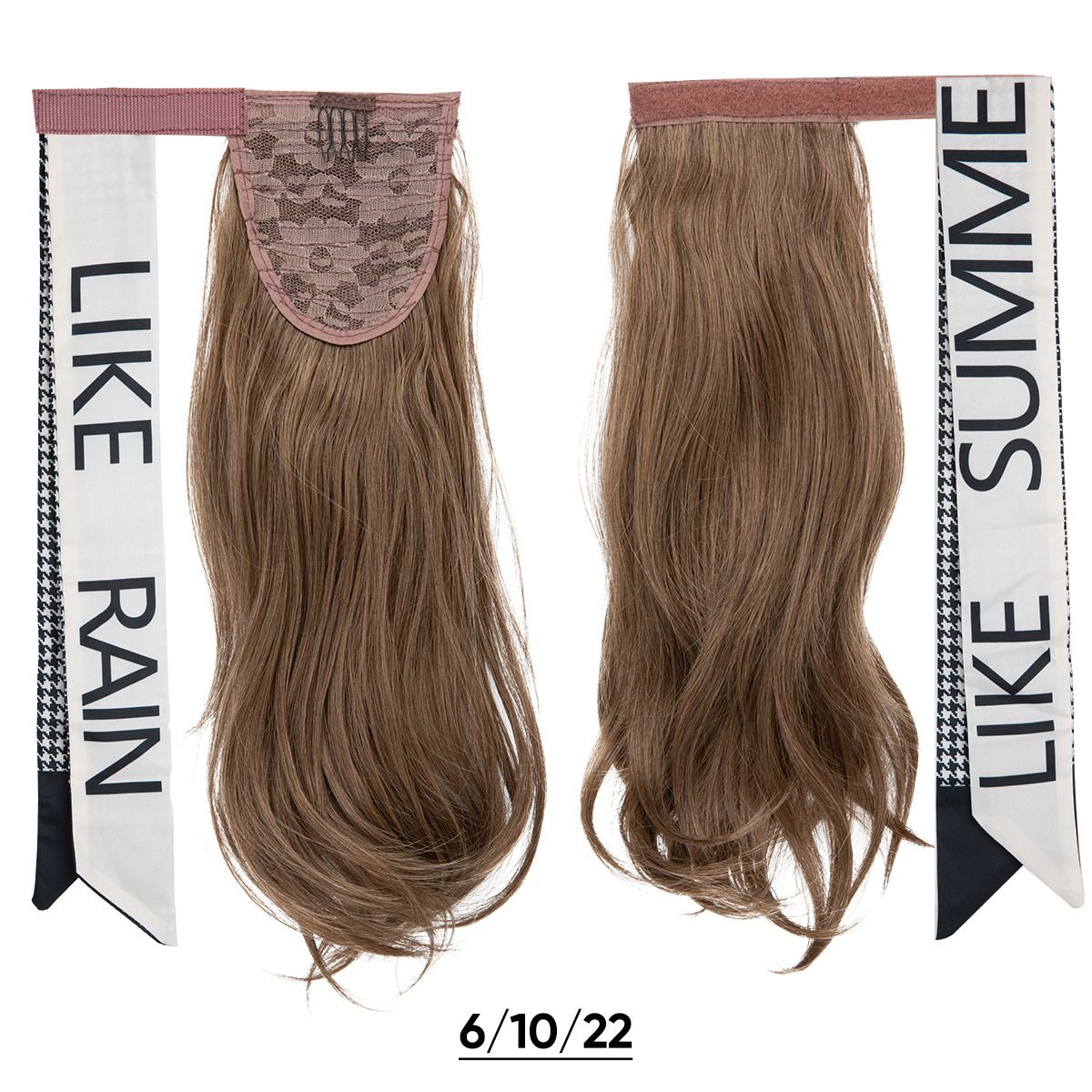 Velcro Ponytail Extension for Instant Volume | Long Curly Hair with Big Waves & Invisible Attachment (Black, 18 Inch, Secure Fit, Daily/Special Occasion Use)