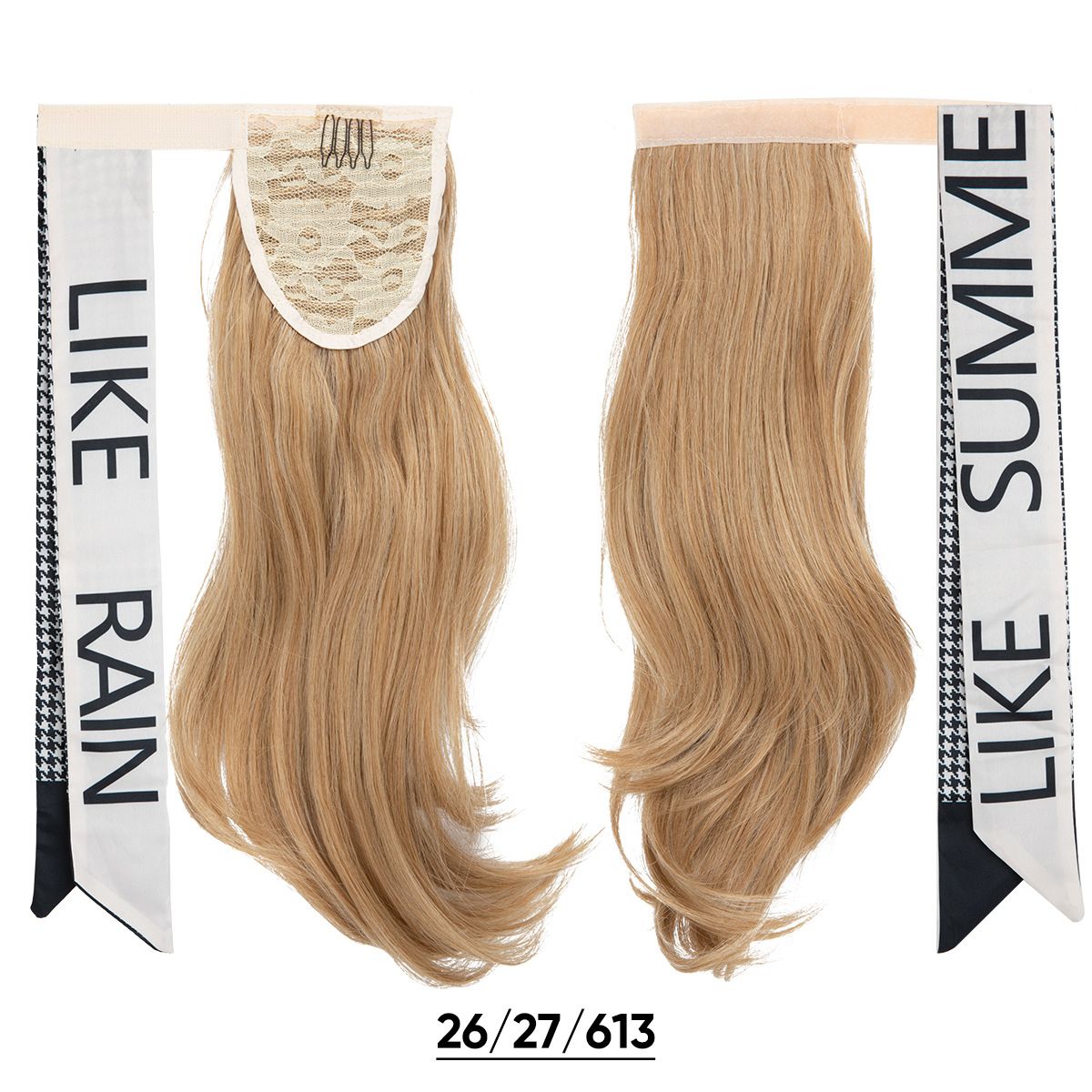 Velcro Ponytail Extension for Instant Volume | Long Curly Hair with Big Waves & Invisible Attachment (Black, 18 Inch, Secure Fit, Daily/Special Occasion Use)