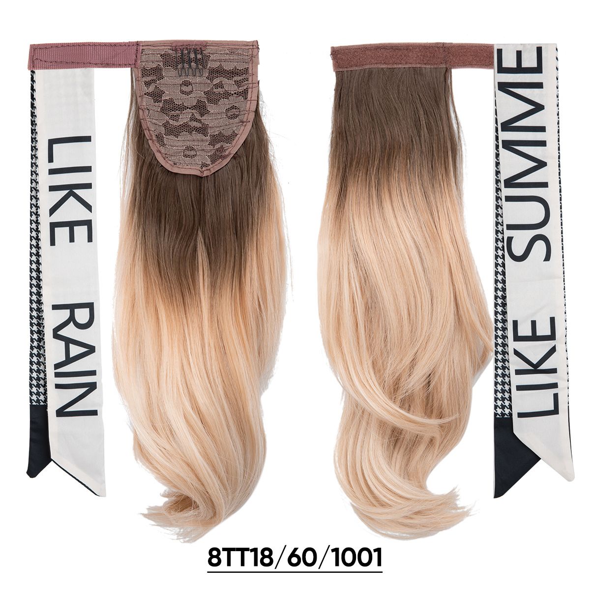 Velcro Ponytail Extension for Instant Volume | Long Curly Hair with Big Waves & Invisible Attachment (Black, 18 Inch, Secure Fit, Daily/Special Occasion Use)
