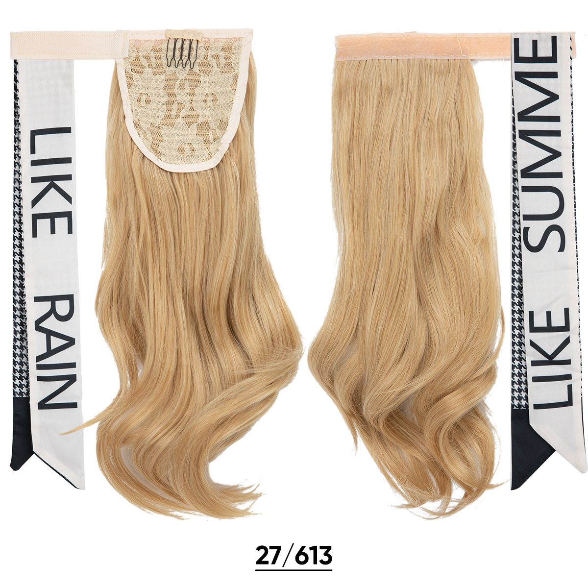 Velcro Ponytail Extension for Instant Volume | Long Curly Hair with Big Waves & Invisible Attachment (Black, 18 Inch, Secure Fit, Daily/Special Occasion Use)