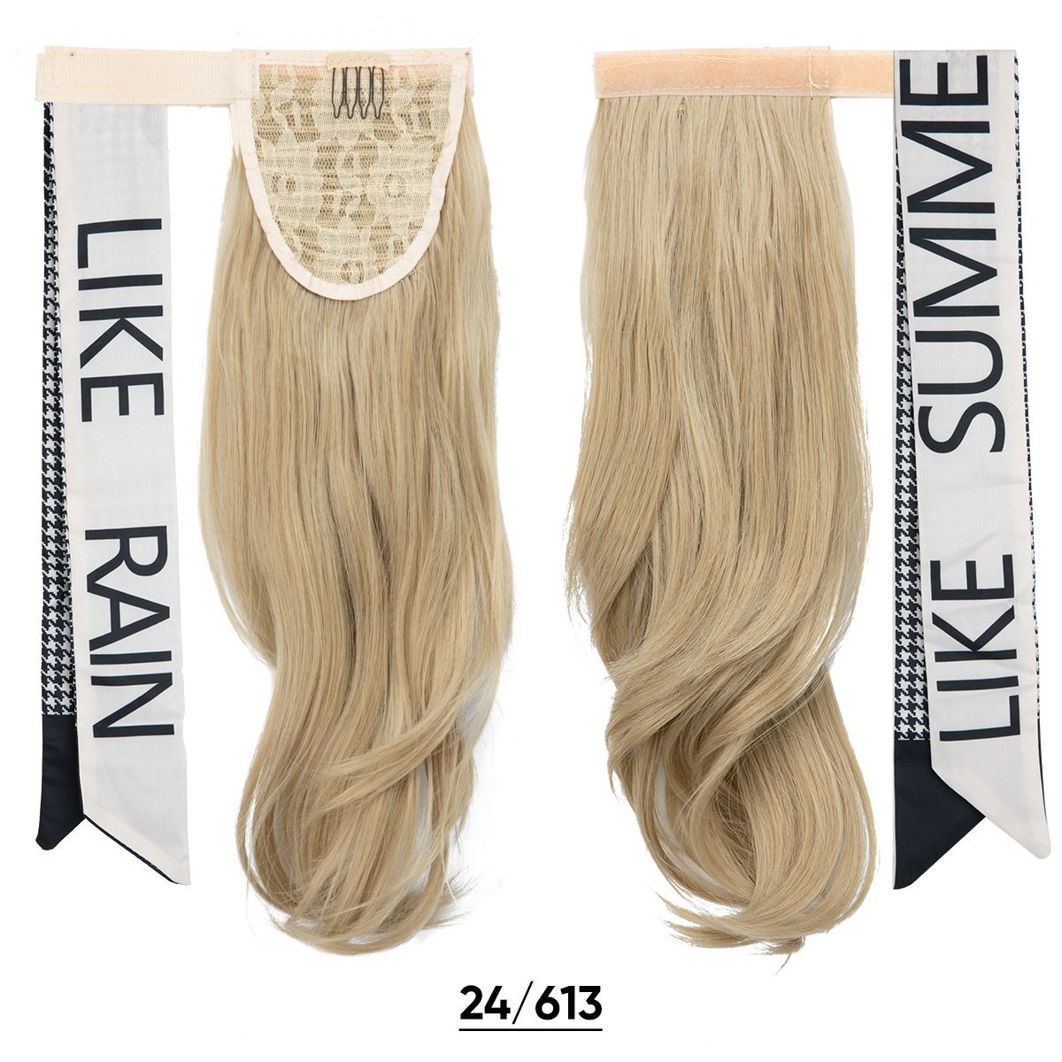 Velcro Ponytail Extension for Instant Volume | Long Curly Hair with Big Waves & Invisible Attachment (Black, 18 Inch, Secure Fit, Daily/Special Occasion Use)