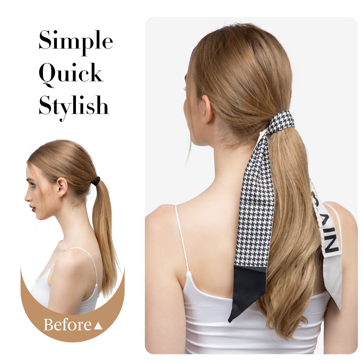 Velcro Ponytail Extension for Instant Volume | Long Curly Hair with Big Waves & Invisible Attachment (Black, 18 Inch, Secure Fit, Daily/Special Occasion Use)